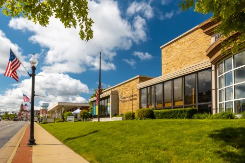 Photo of outside of the library building