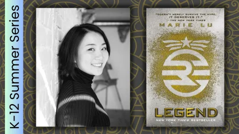 Marie Lu with her book Legend