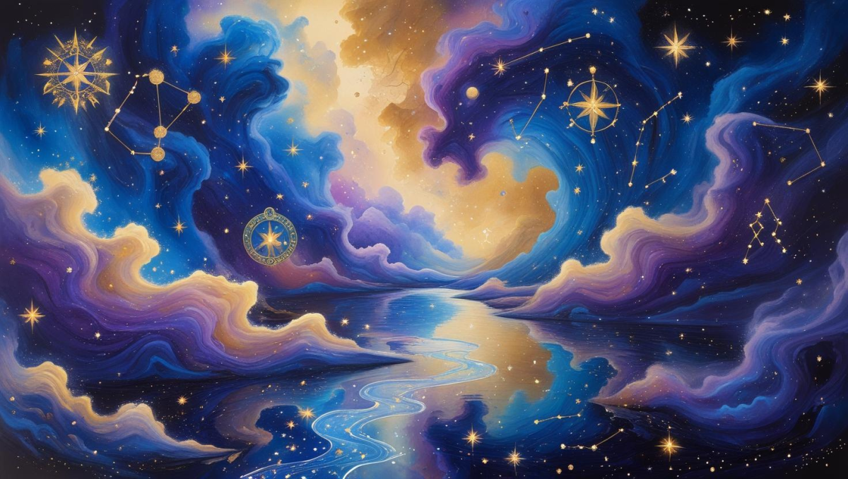 A vibrant, surreal dreamscape