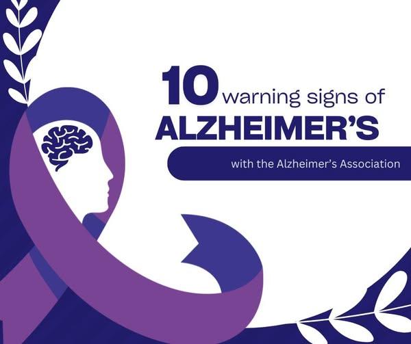 Alzheimer's Association logo with words 10 Warning Signs of Alzheimer’s